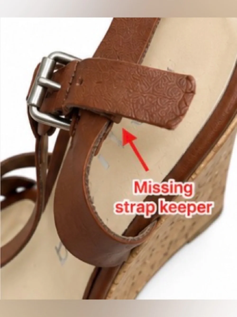 [Unisa] Brown Leather Cork Wedge Sandals - Women's Size 7.5M